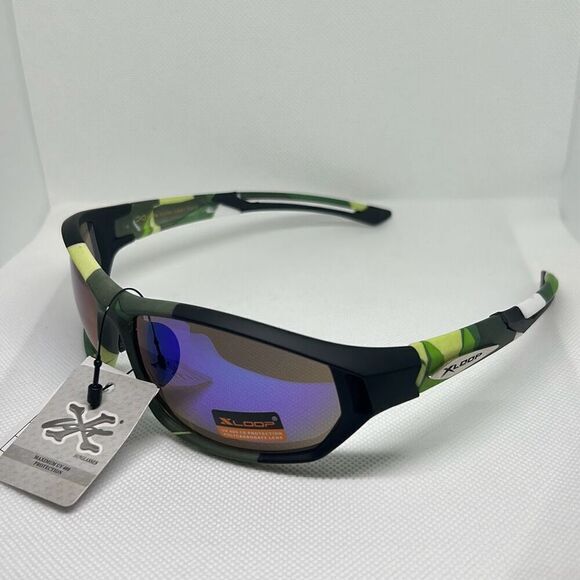 X-Loop Camouflage Mirrored Mens Sunglasses - Picture 1 of 3